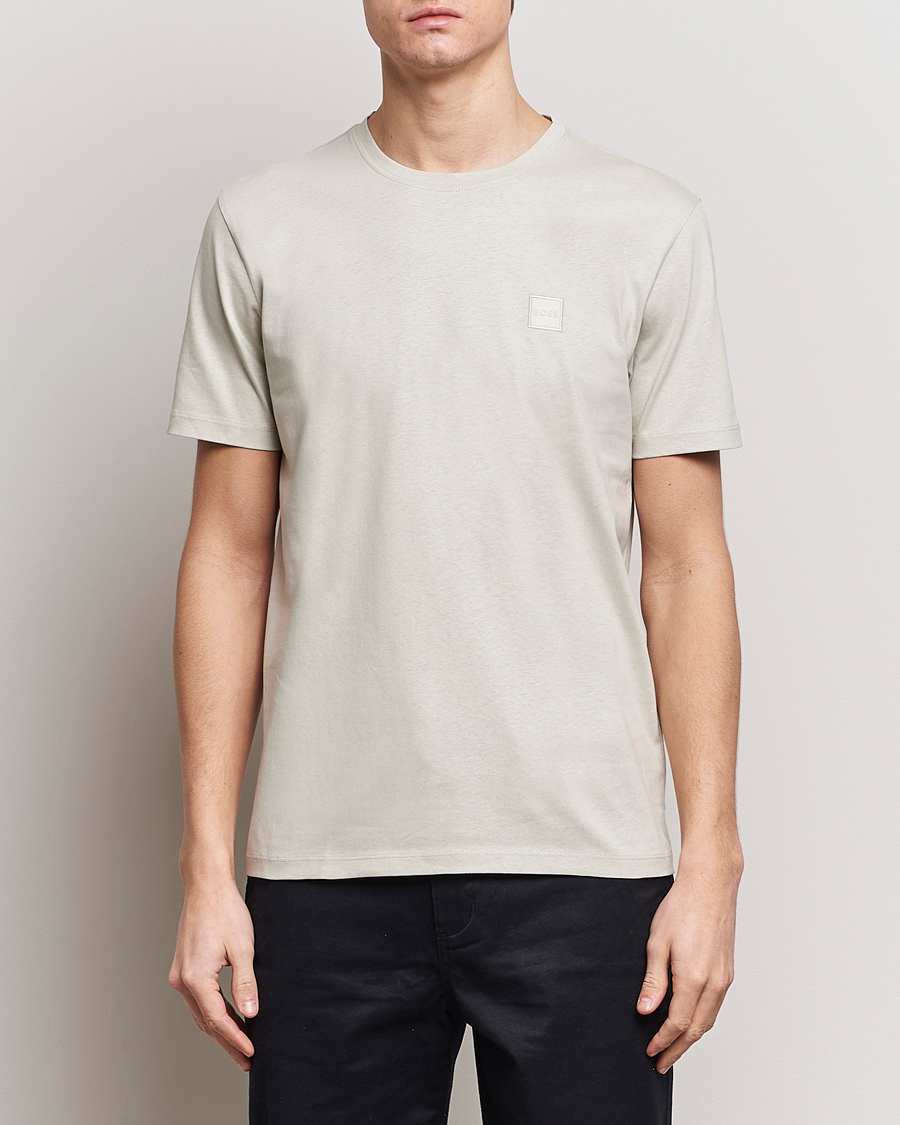 Men | T-Shirts | BOSS ORANGE | Tales Logo Crew Neck T-Shirt Light Beige