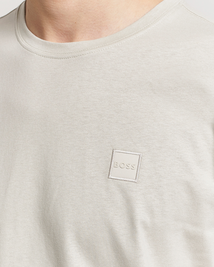 Men | T-Shirts | BOSS ORANGE | Tales Logo Crew Neck T-Shirt Light Beige