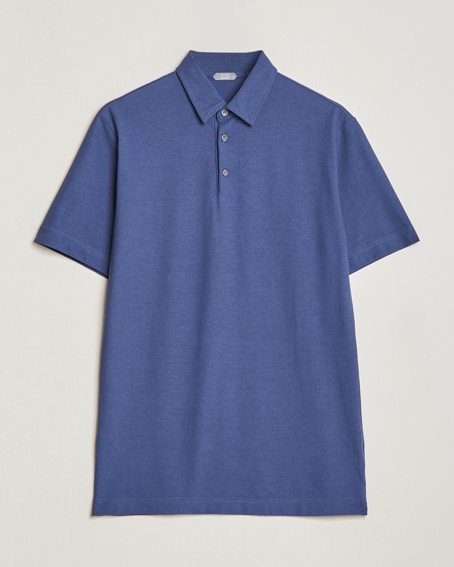 Men | Polo Shirts | Zanone | Ice Cotton Polo Steel Blue