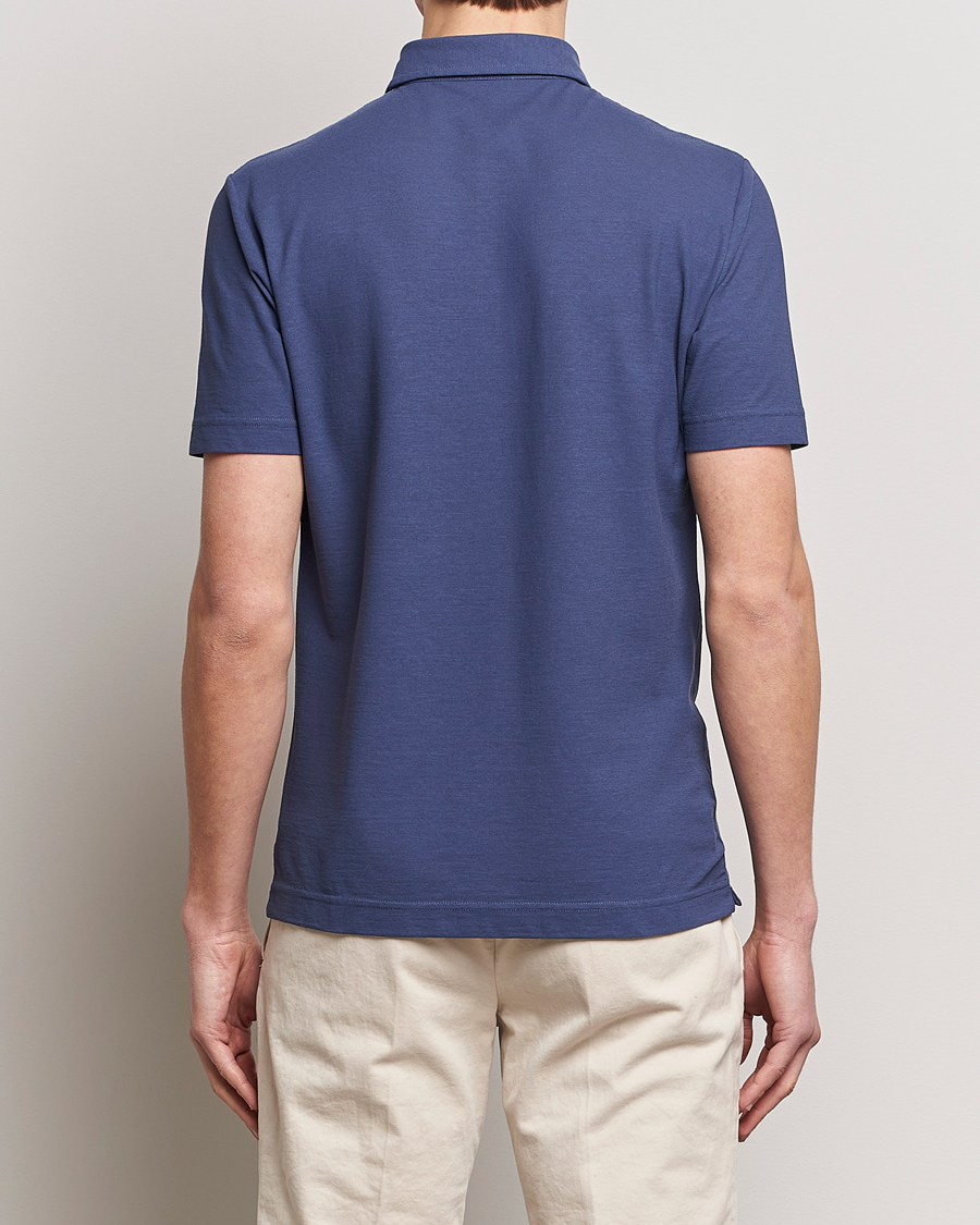 Men | Polo Shirts | Zanone | Ice Cotton Polo Steel Blue