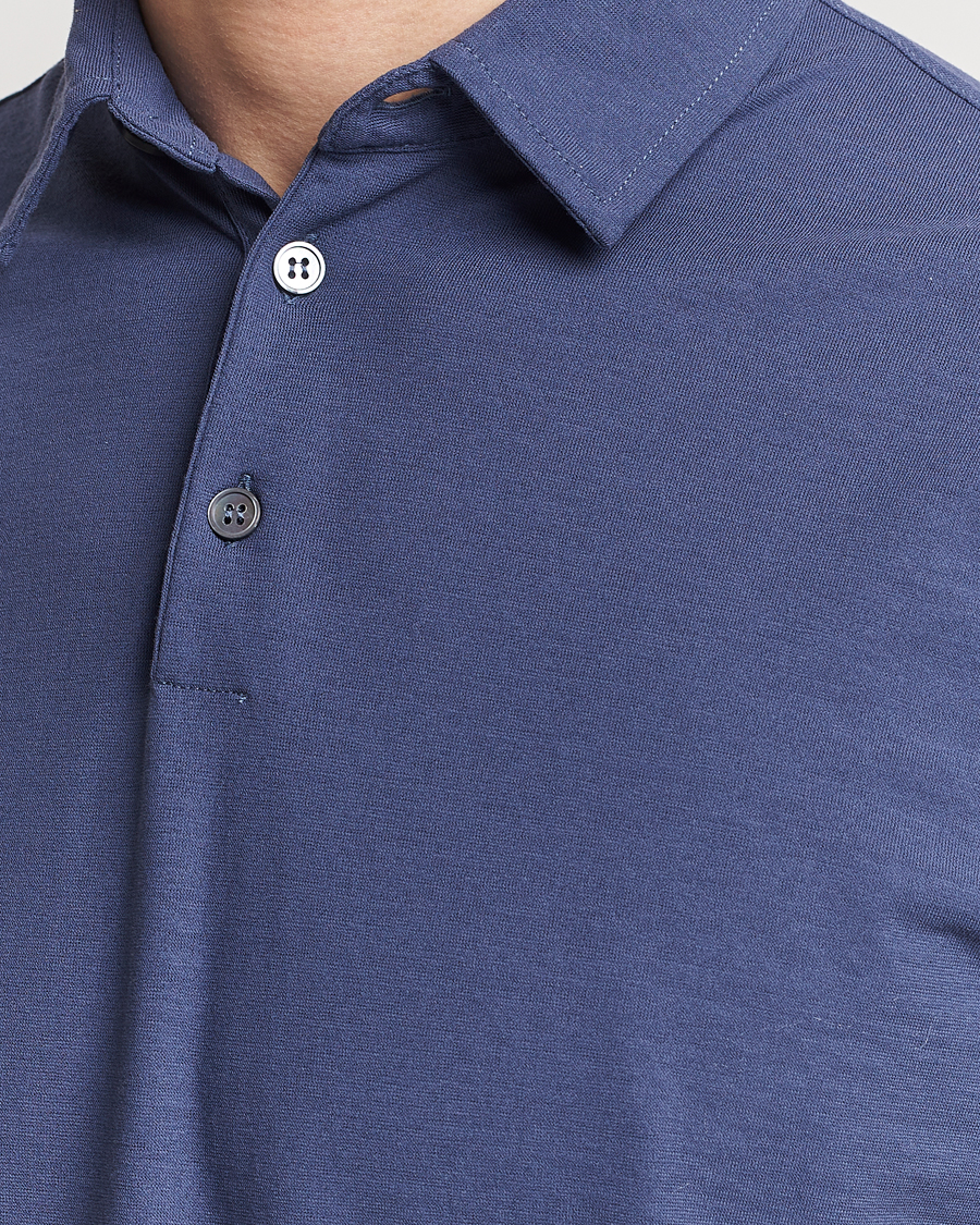 Men | Polo Shirts | Zanone | Ice Cotton Polo Steel Blue