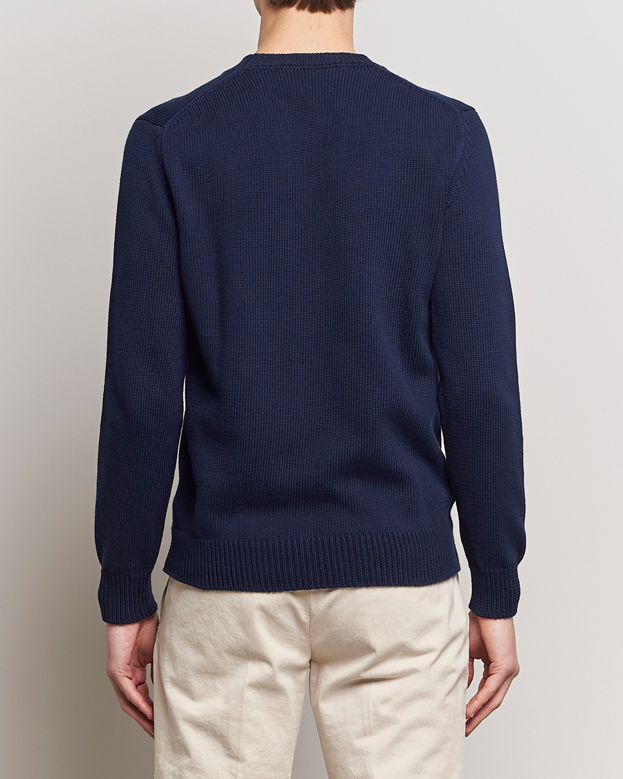 Zanone Soft Cotton Crewneck Sweater Navy at CareOfCarl.com