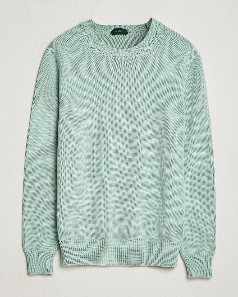 Men | Sweaters & Knitwear | Zanone | Soft Cotton Crewneck Sweater Mint