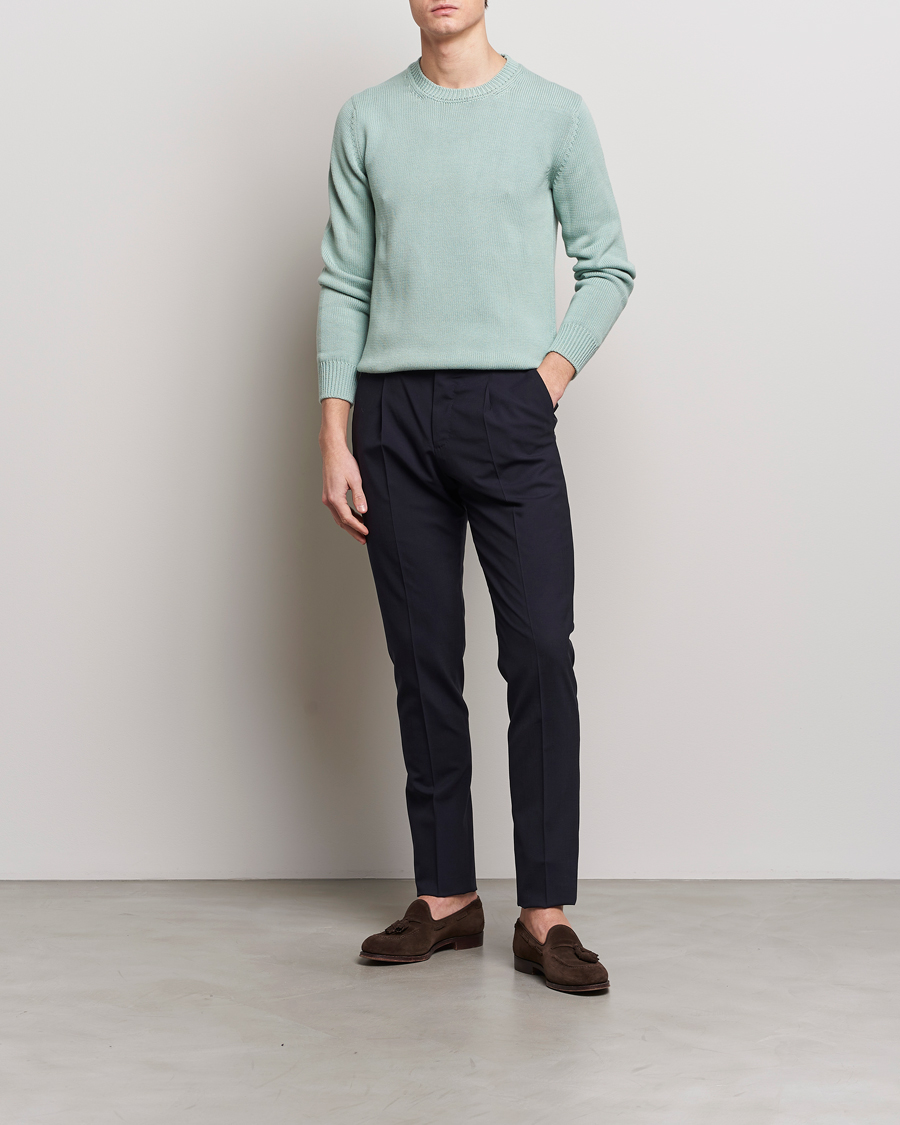 Men | Sweaters & Knitwear | Zanone | Soft Cotton Crewneck Sweater Mint