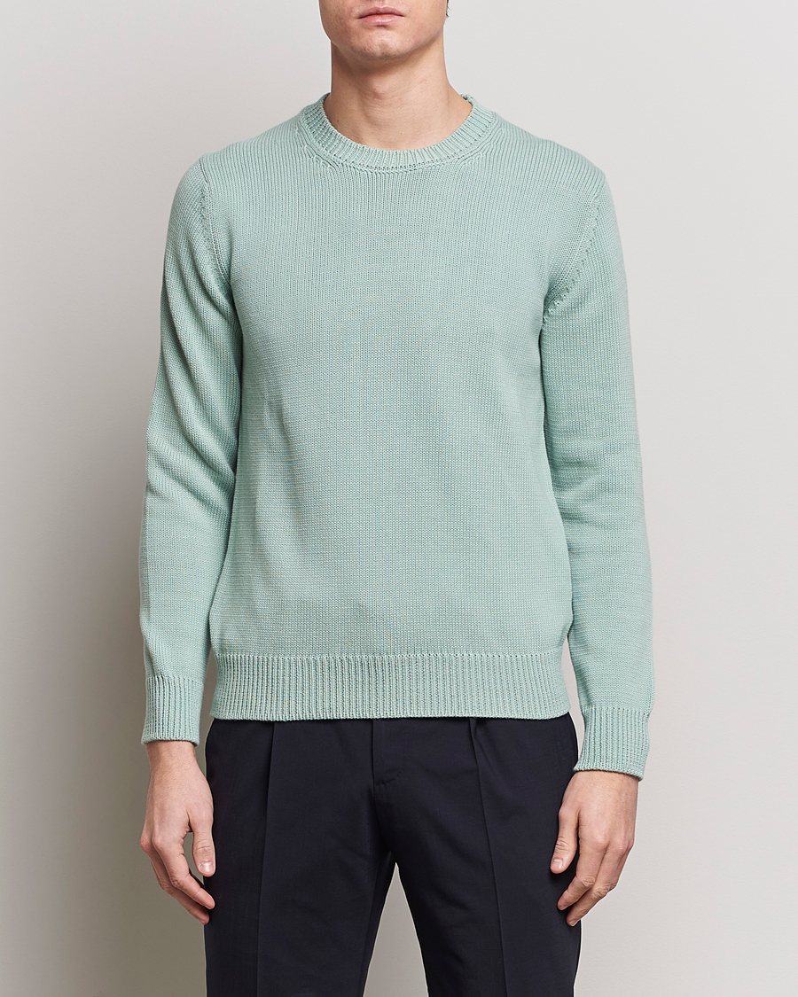 Men | Sweaters & Knitwear | Zanone | Soft Cotton Crewneck Sweater Mint