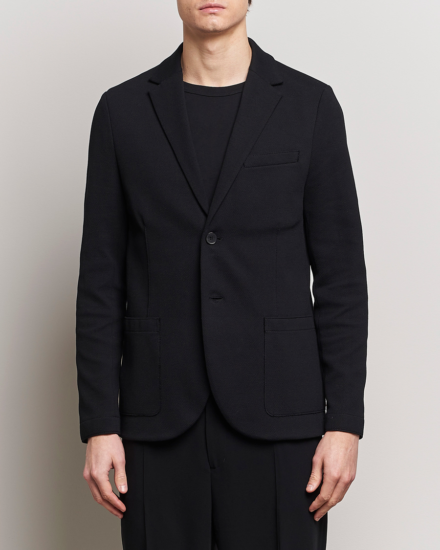 Men | Blazers | Harris Wharf London | Loro Piana Cavalry Twill Blazer Black