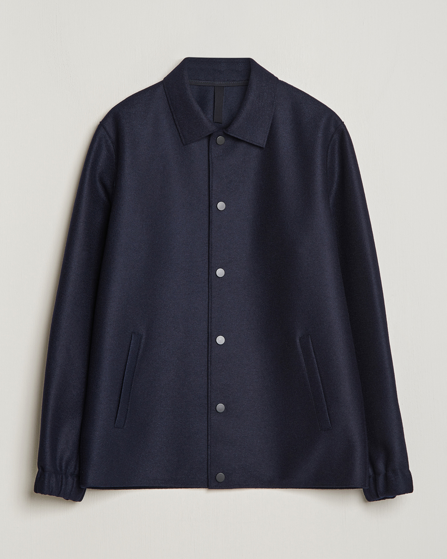 Men | Coats & Jackets | Harris Wharf London | Light Pressed Wool Coach Jacket Navy