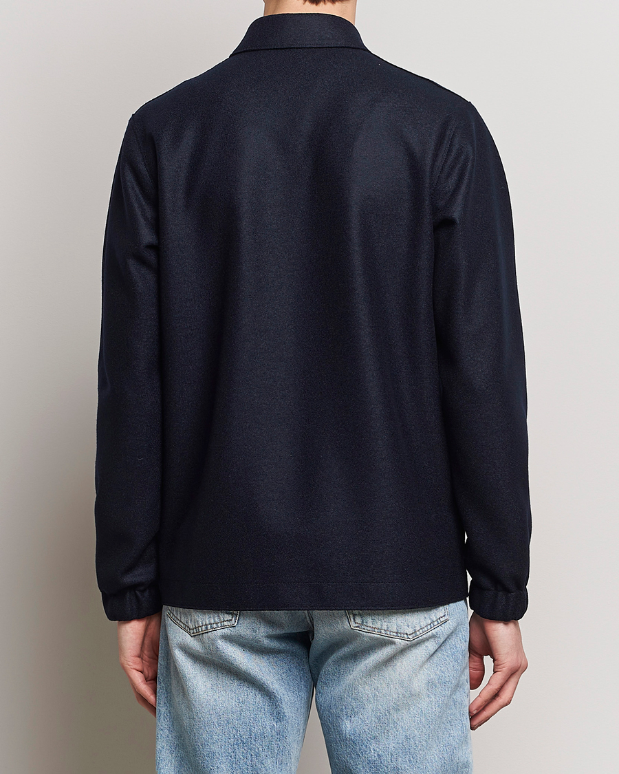 Men | Coats & Jackets | Harris Wharf London | Light Pressed Wool Coach Jacket Navy