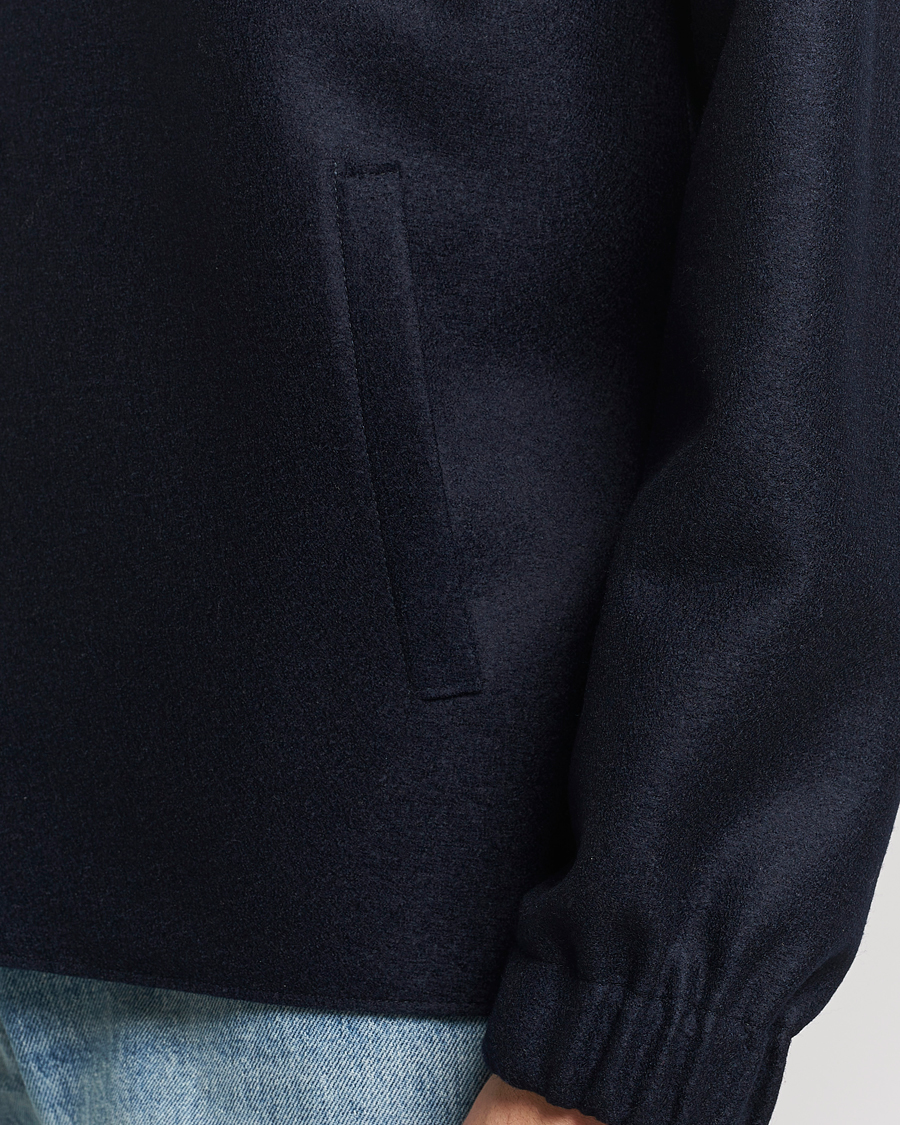 Men | Coats & Jackets | Harris Wharf London | Light Pressed Wool Coach Jacket Navy