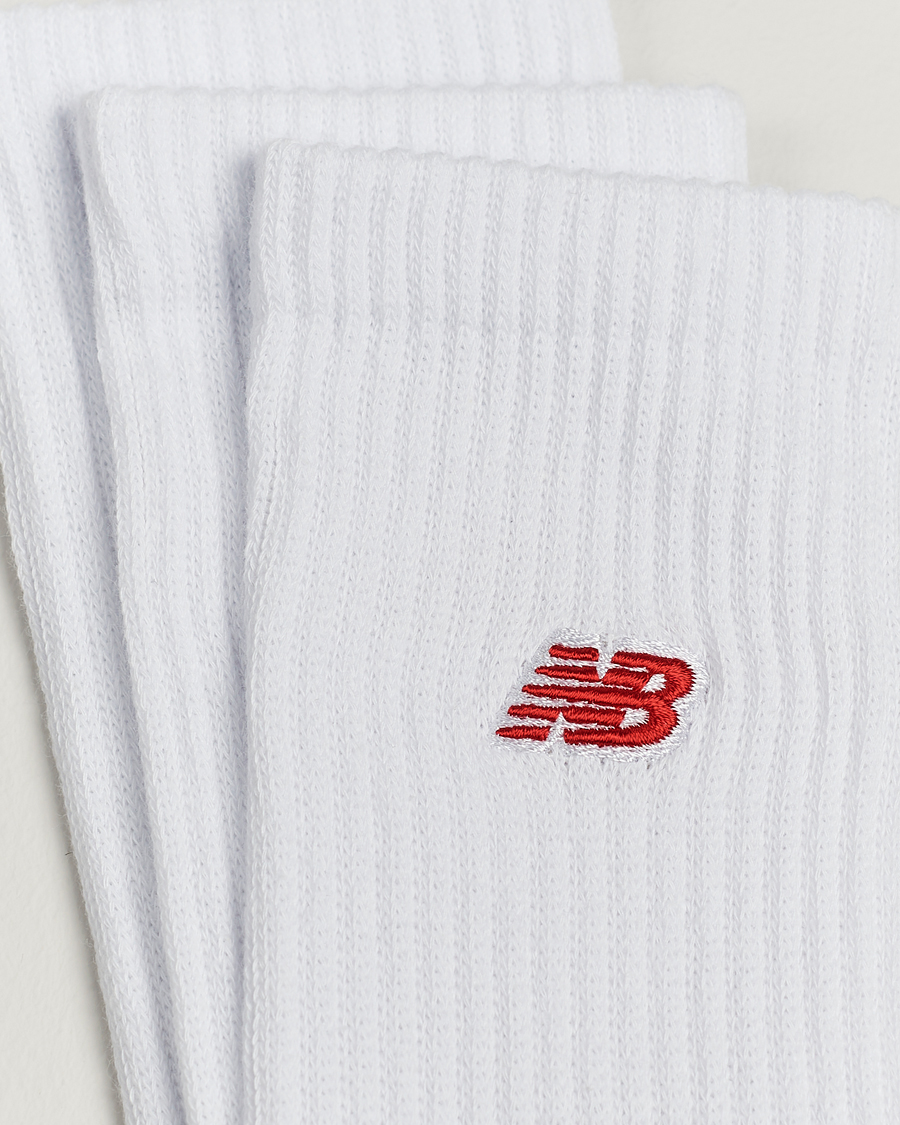 Men | Underwear & Socks | New Balance | 3-Pack Patch Logo Socks White
