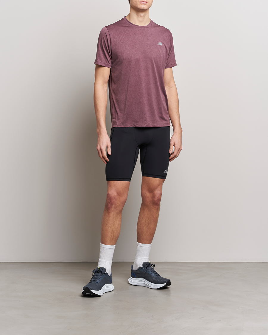 Men | T-Shirts | New Balance Running | Athletics Run T-Shirt Licorice Heather