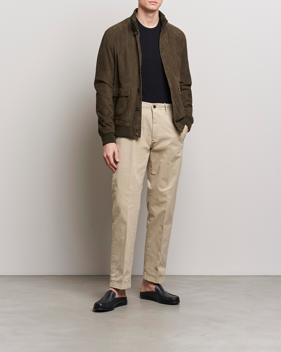 Men | Trousers | Incotex | Regular Fit Cotton Stretch Slacks Beige