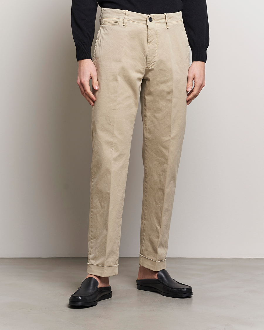 Men | Trousers | Incotex | Regular Fit Cotton Stretch Slacks Beige