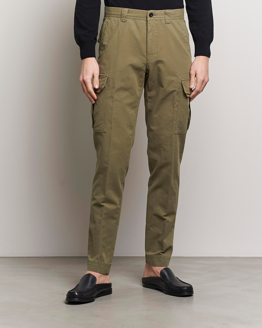 Men | Cargo Trousers | Incotex | Slim Fit Cargo Pants Military Green