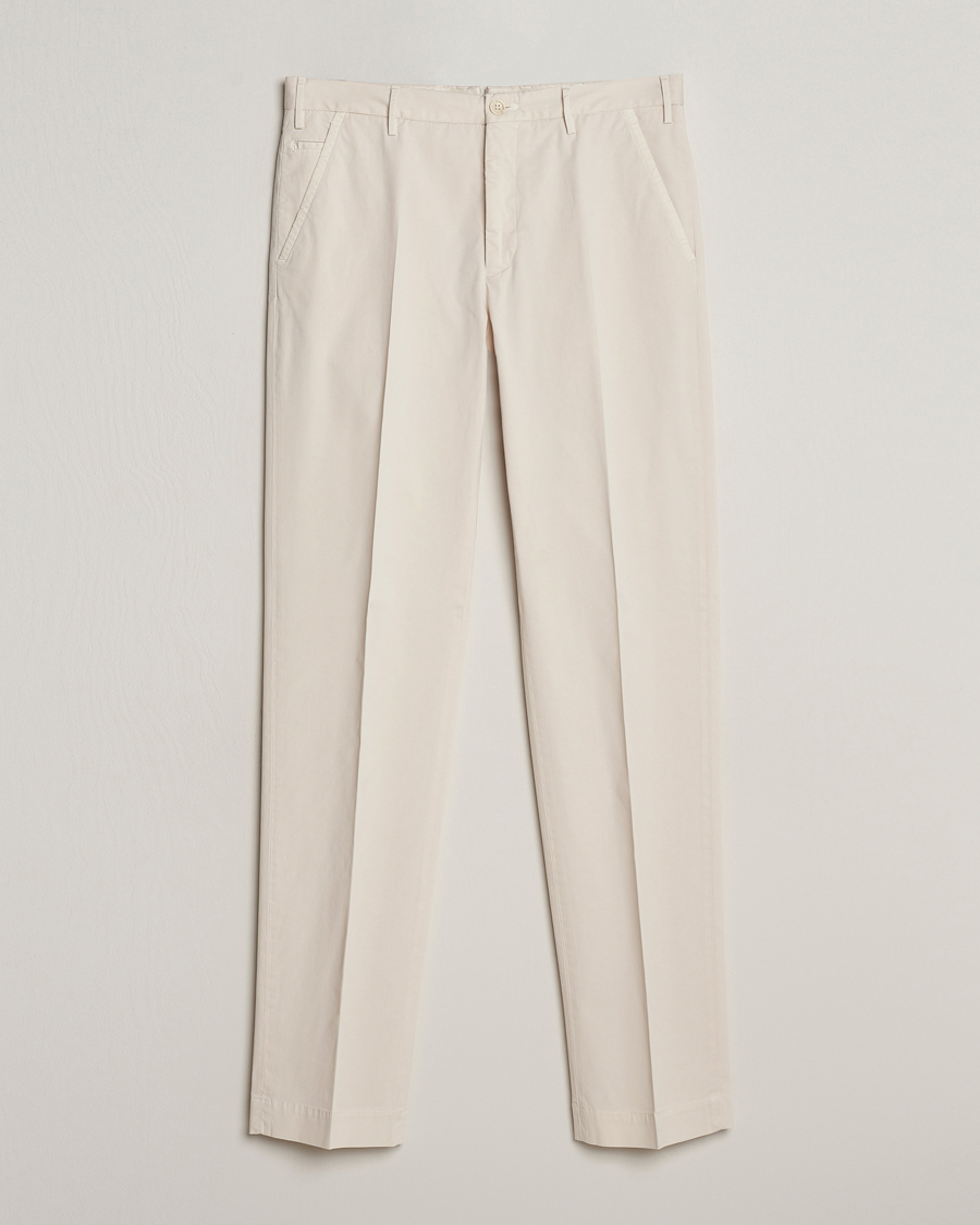 Men | Trousers | Incotex | Straight Fit Garment Dyed Chinos Off White