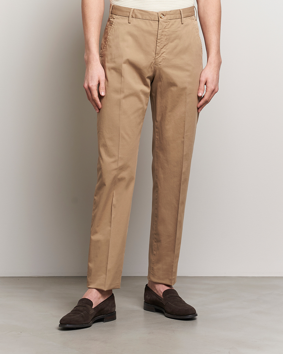 Men | Trousers | Incotex | Straight Fit Garment Dyed Chinos Beige