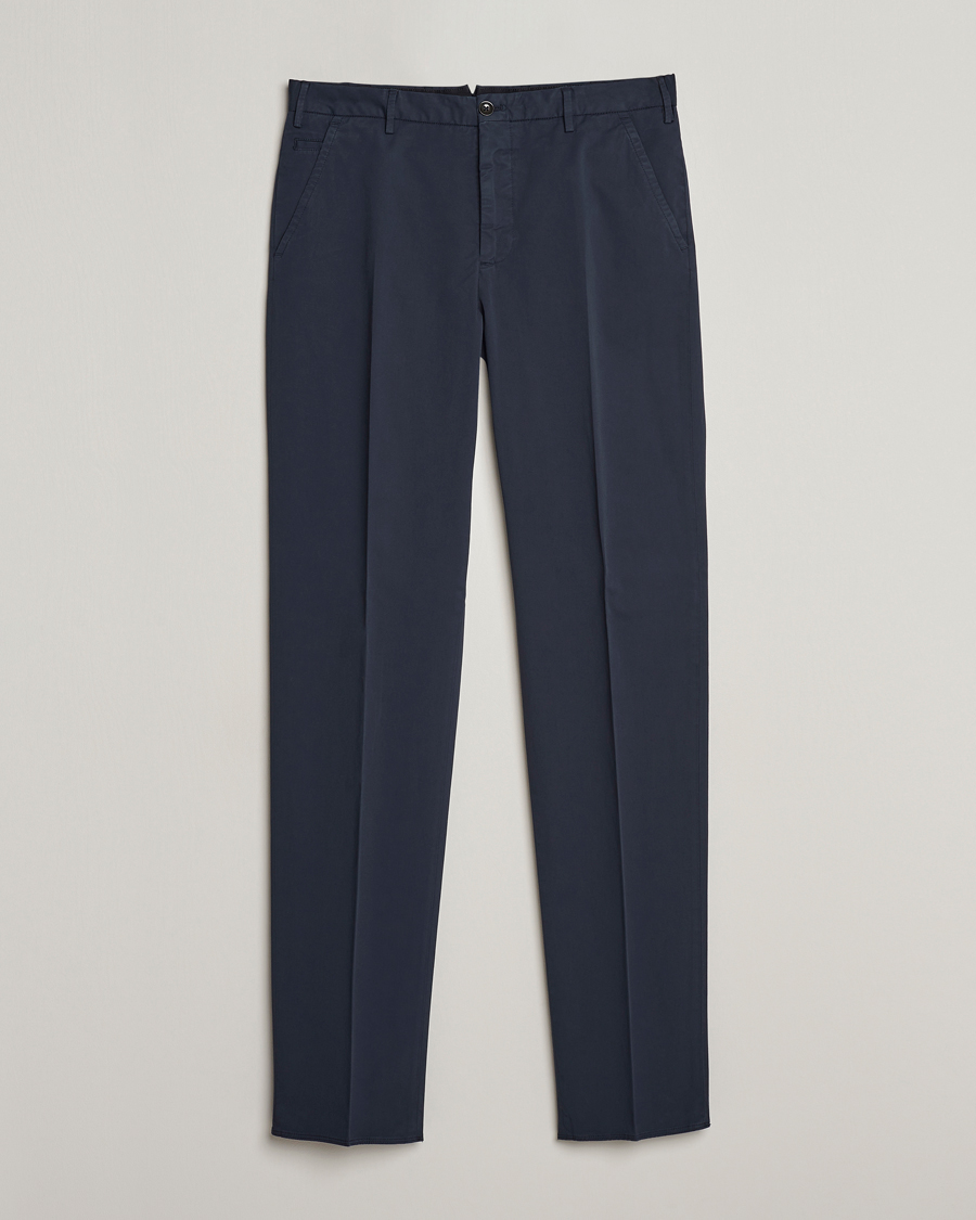 Men | Trousers | Incotex | Straight Fit Garment Dyed Chinos Navy