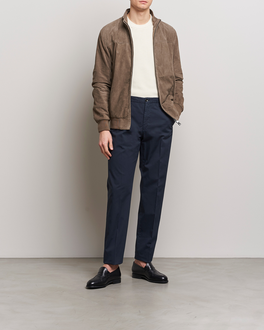 Men | Trousers | Incotex | Straight Fit Garment Dyed Chinos Navy