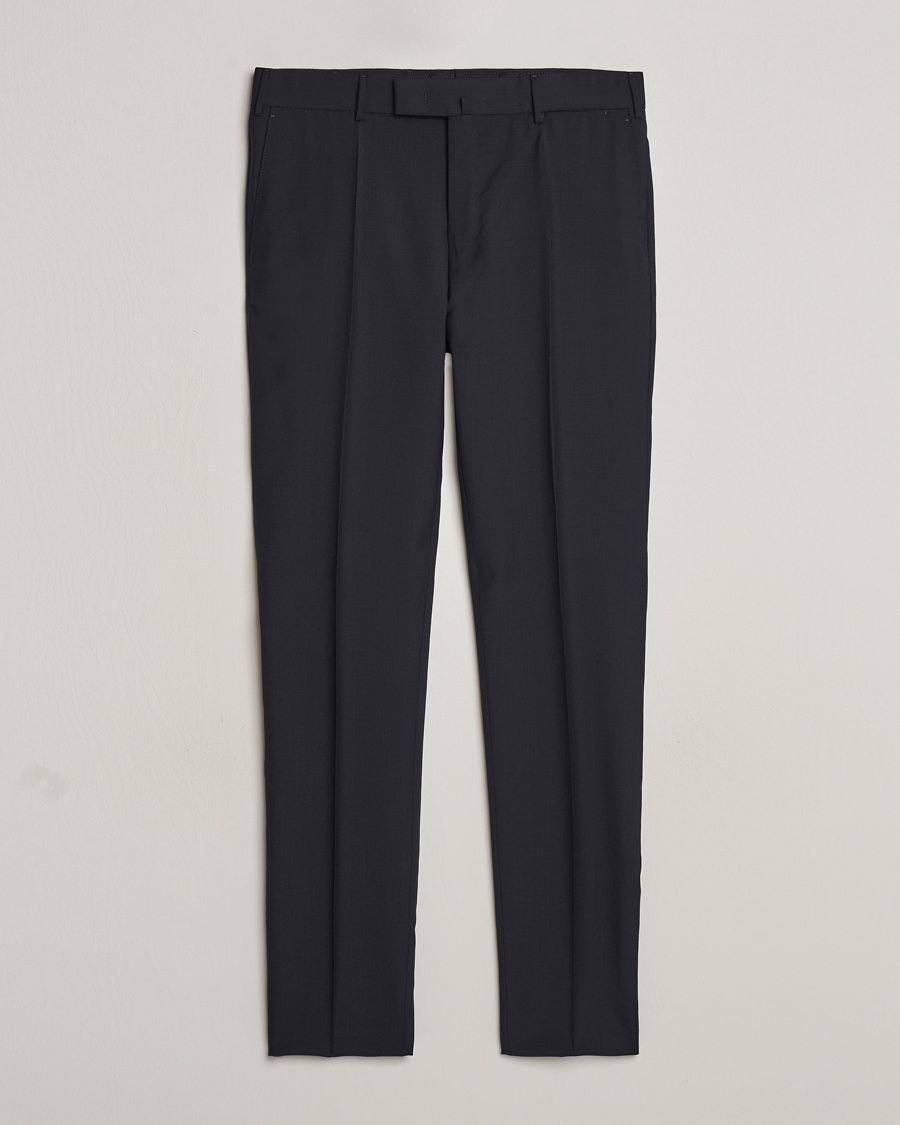 Men | Trousers | Incotex | Slim Fit Tropical Wool Trousers Navy