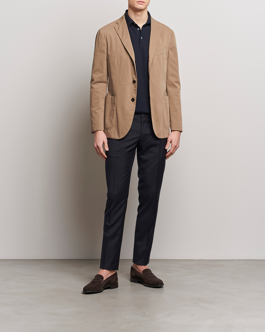 Men | Trousers | Incotex | Slim Fit Tropical Wool Trousers Navy