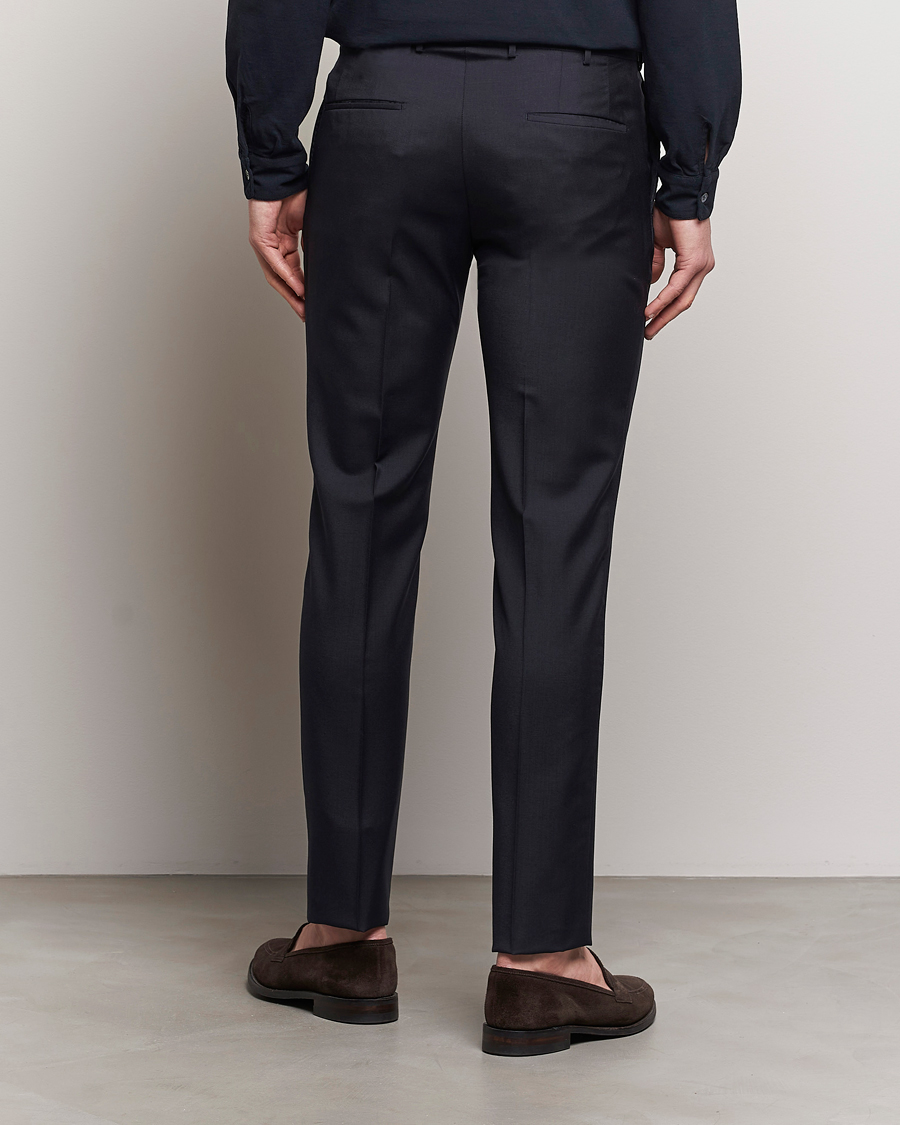 Men | Trousers | Incotex | Slim Fit Tropical Wool Trousers Navy