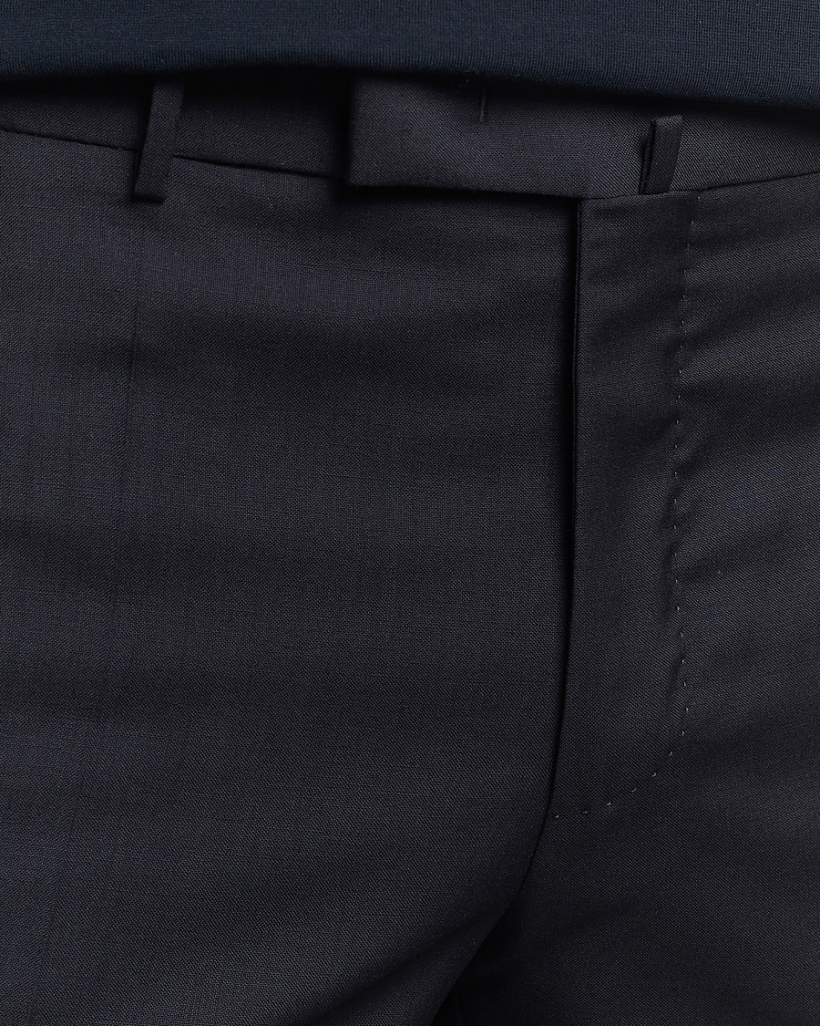 Men | Trousers | Incotex | Slim Fit Tropical Wool Trousers Navy
