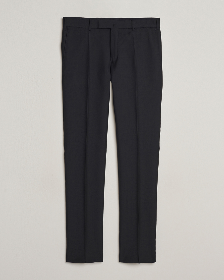 Men | Trousers | Incotex | Slim Fit Tropical Wool Trousers Black