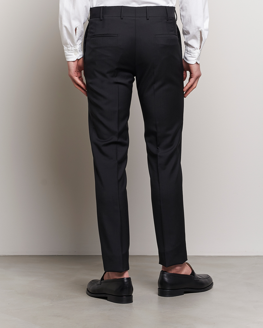 Men | Trousers | Incotex | Slim Fit Tropical Wool Trousers Black