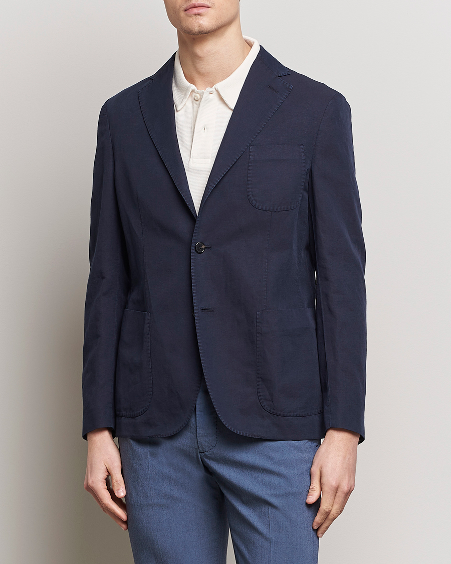Men | Blazers | Incotex | Unconstructed Chinolino Blazer Navy