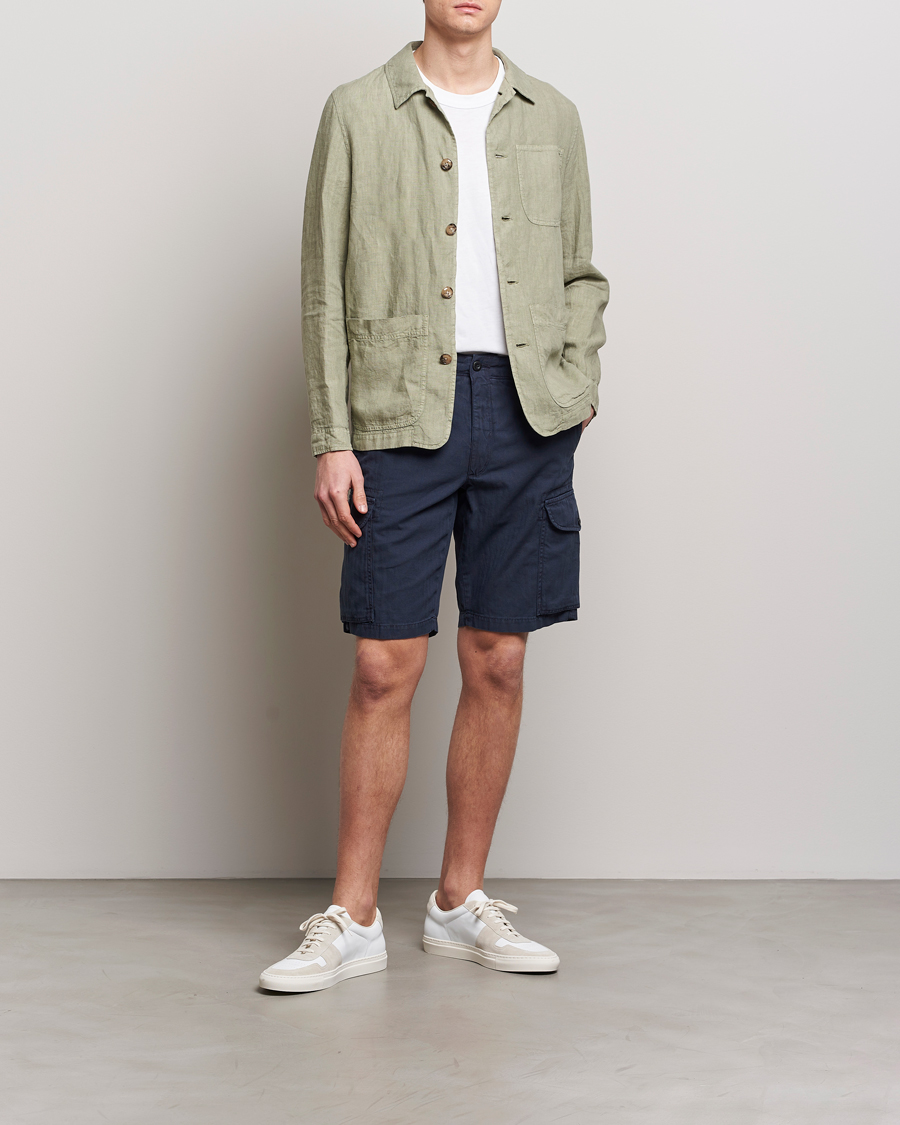 Men | Shorts | Incotex | Cotton Cargo Shorts Navy