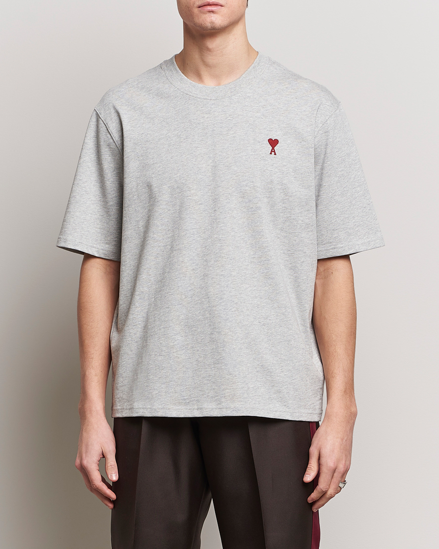 Men | Short Sleeve T-shirts | AMI | Heart Logo T-Shirt Heather Grey