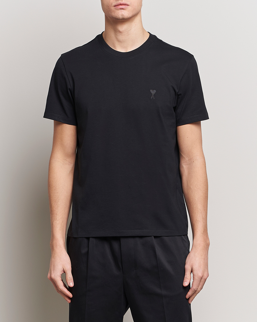 Men | Clothing | AMI | Tonal Heart Logo T-Shirt Black
