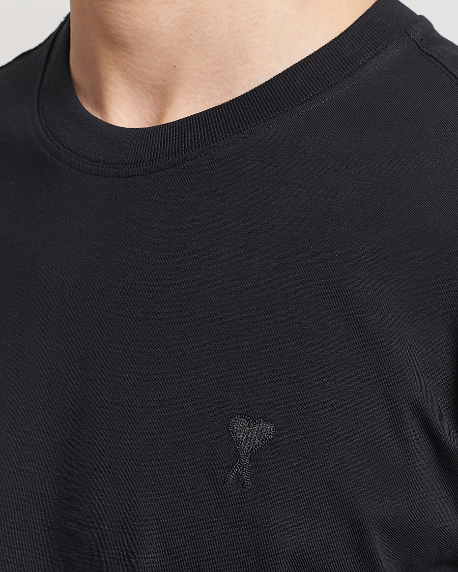 Men | T-Shirts | AMI | Tonal Heart Logo T-Shirt Black