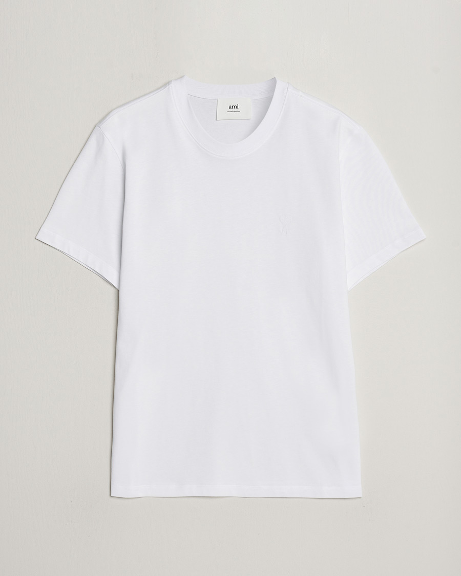 Men | T-Shirts | AMI | Tonal Heart Logo T-Shirt White