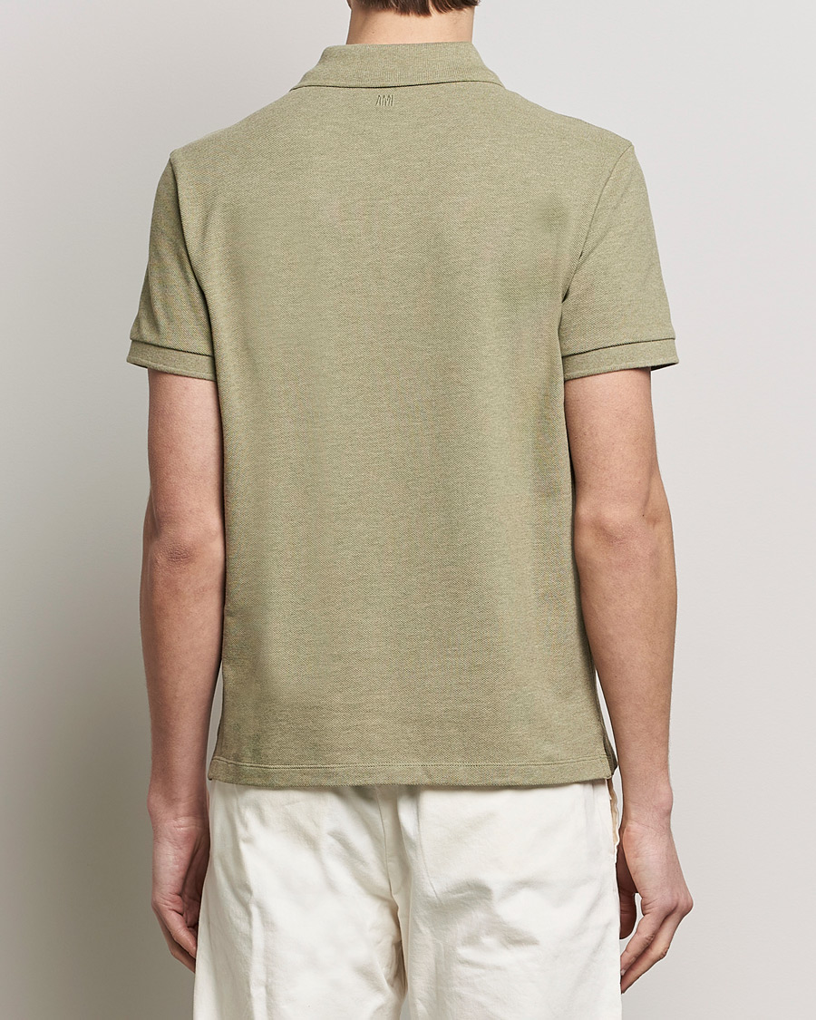 Men | Polo Shirts | AMI | Heart Logo Piquet Polo Heather Sage