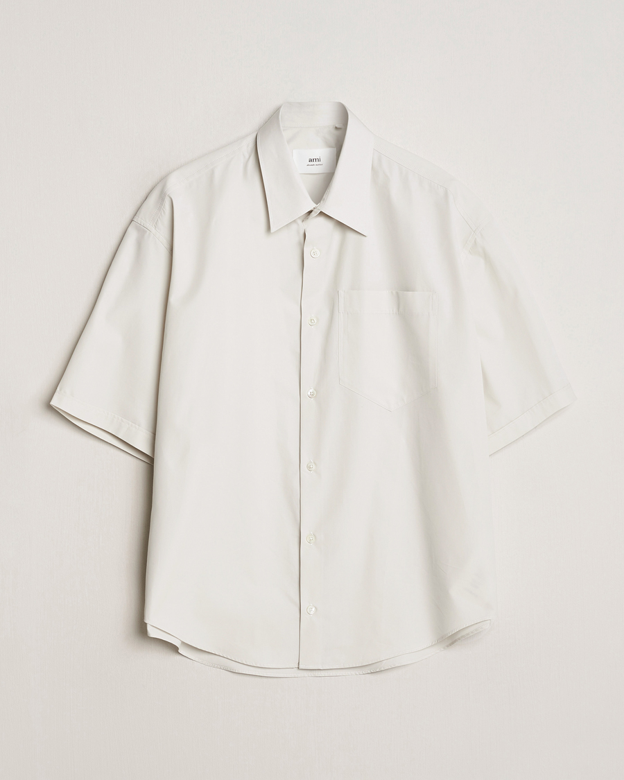 Men | Shirts | AMI | Boxy Fit Short Sleeve Shirt Chalk White