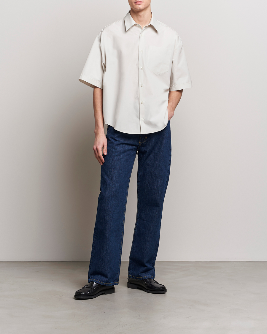 Men | Shirts | AMI | Boxy Fit Short Sleeve Shirt Chalk White