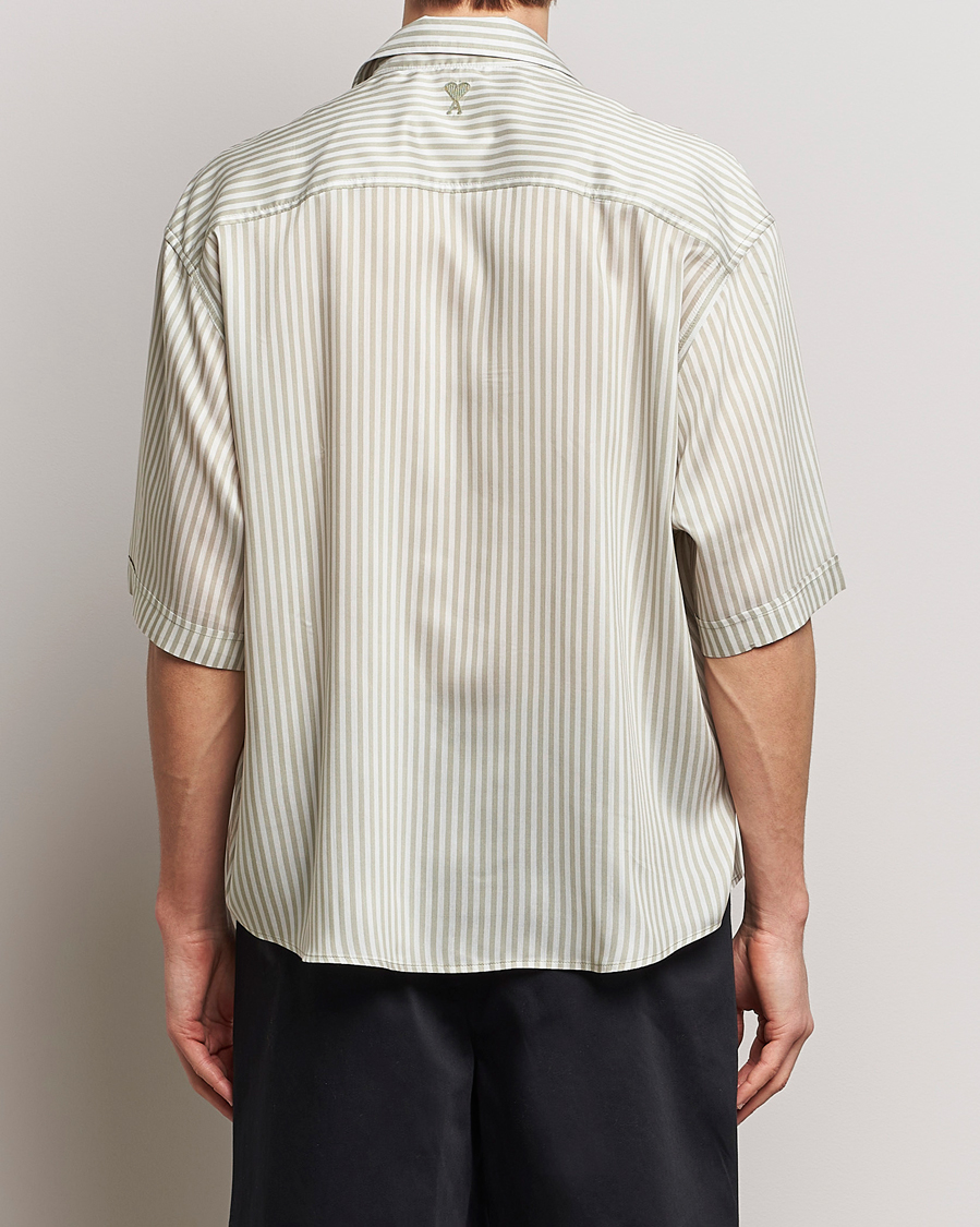 Men | Shirts | AMI | Boxy Fit Striped Short Sleeve Shirt Chalk/Sage