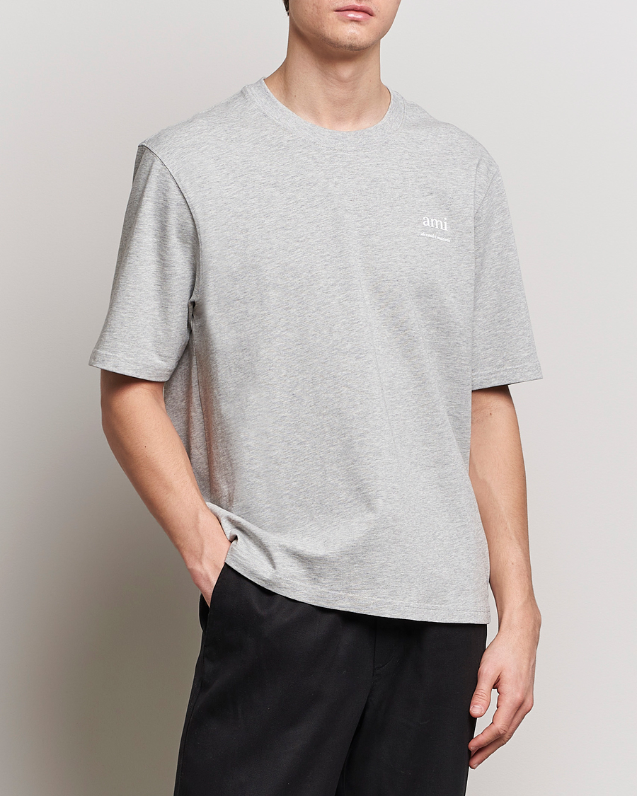 Men | Short Sleeve T-shirts | AMI | Logo T-Shirt Heather Grey