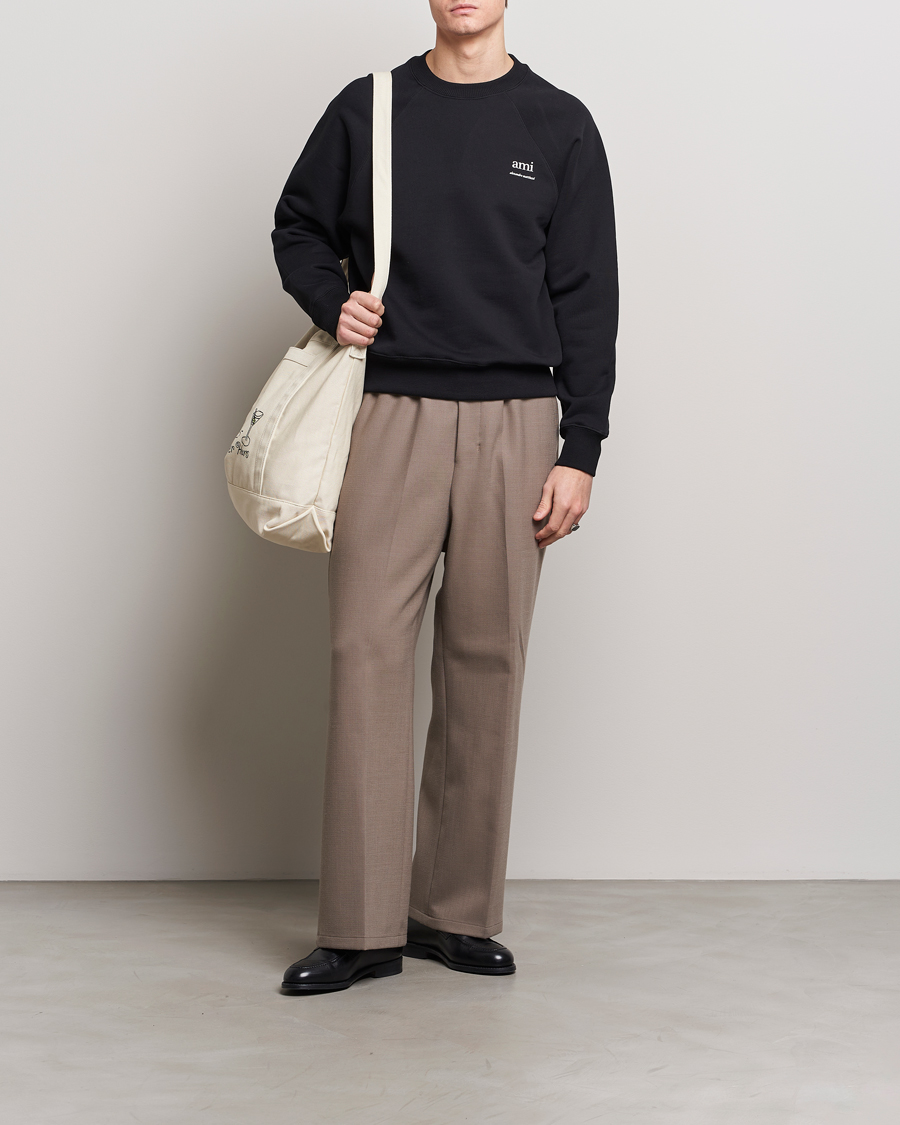 Men | Sweaters & Knitwear | AMI | Logo Sweatshirt Black