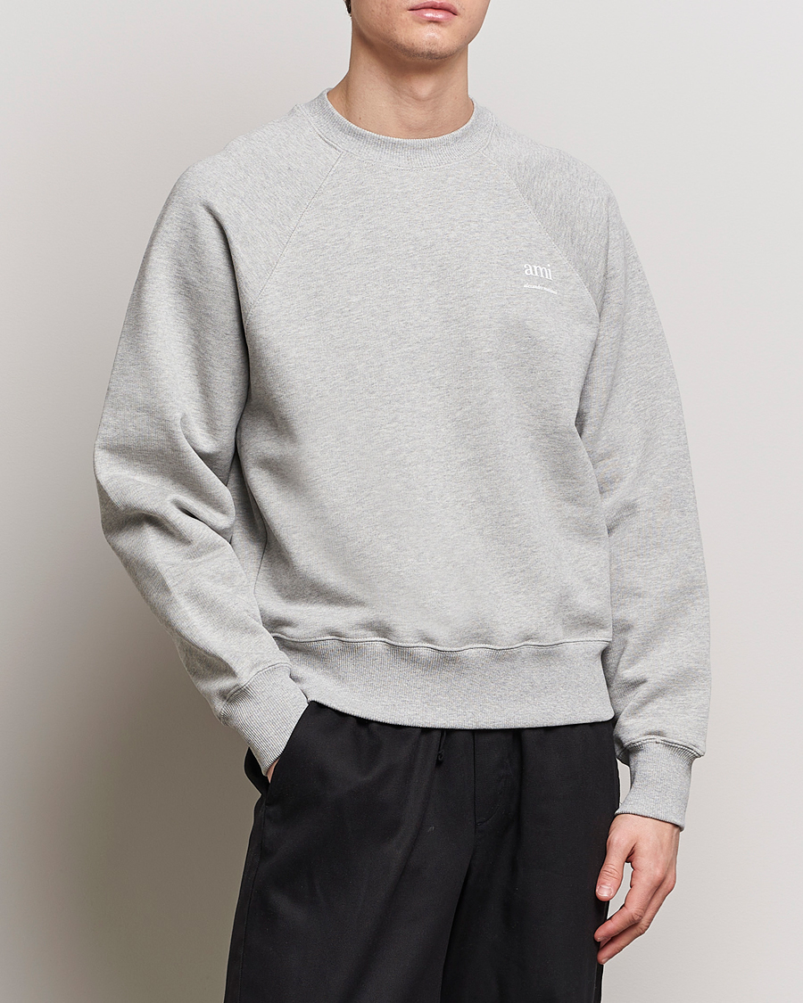 Men | Sweaters & Knitwear | AMI | Logo Sweatshirt Heather Grey
