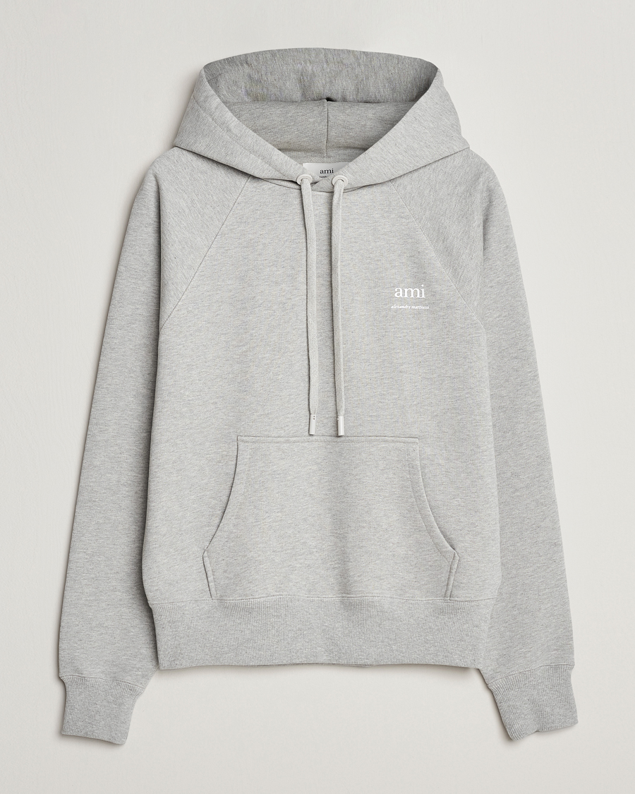 Men | Sweaters & Knitwear | AMI | Logo Hoodie Heather Grey