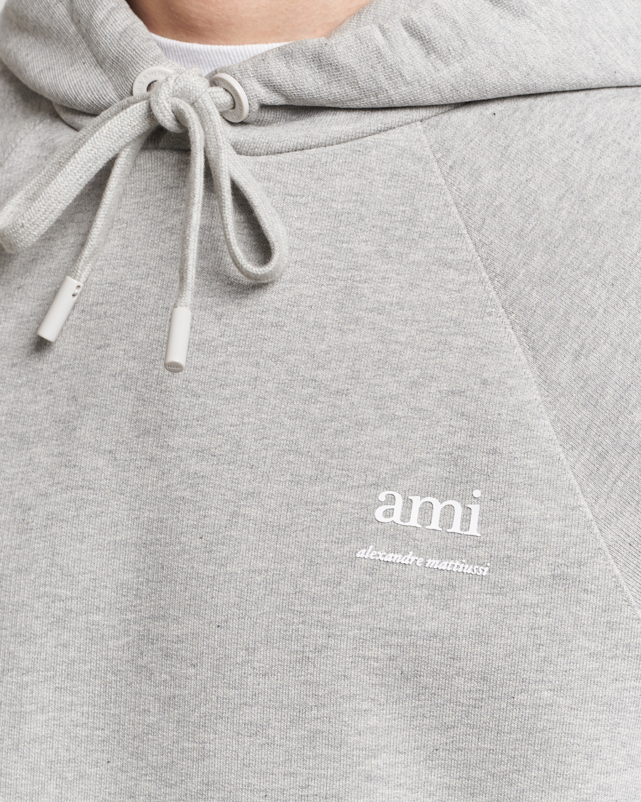 Men | Sweaters & Knitwear | AMI | Logo Hoodie Heather Grey