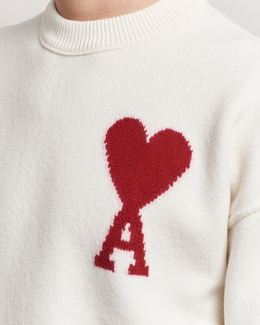 Men | Sweaters & Knitwear | AMI | Big Heart Wool Sweater Off White