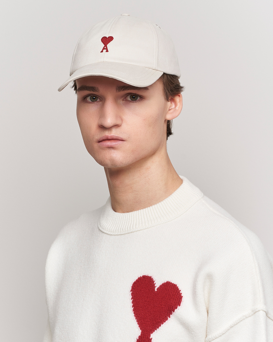 Men | Hats & Caps | AMI | Heart Logo Cap Chalk White