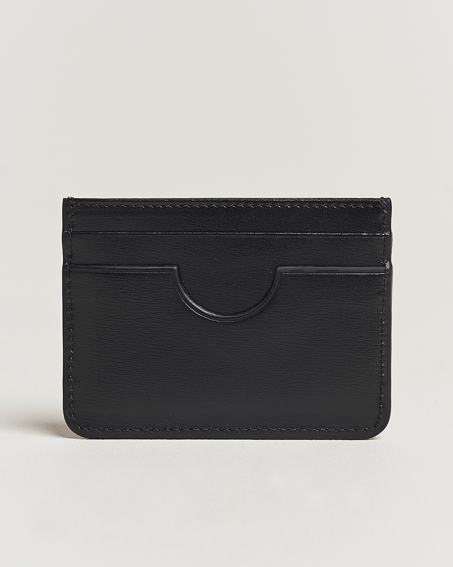 Men | AMI Tonal Heart Logo Leather Card Holder Black | AMI | Tonal Heart Logo Leather Card Holder Black