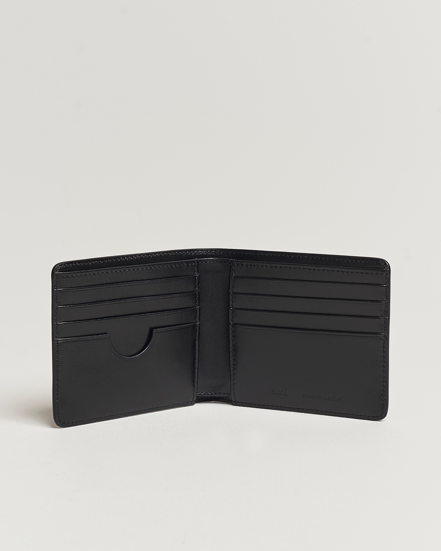 Men | Contemporary Creators | AMI | Tonal Heart Logo Leather Wallet Black