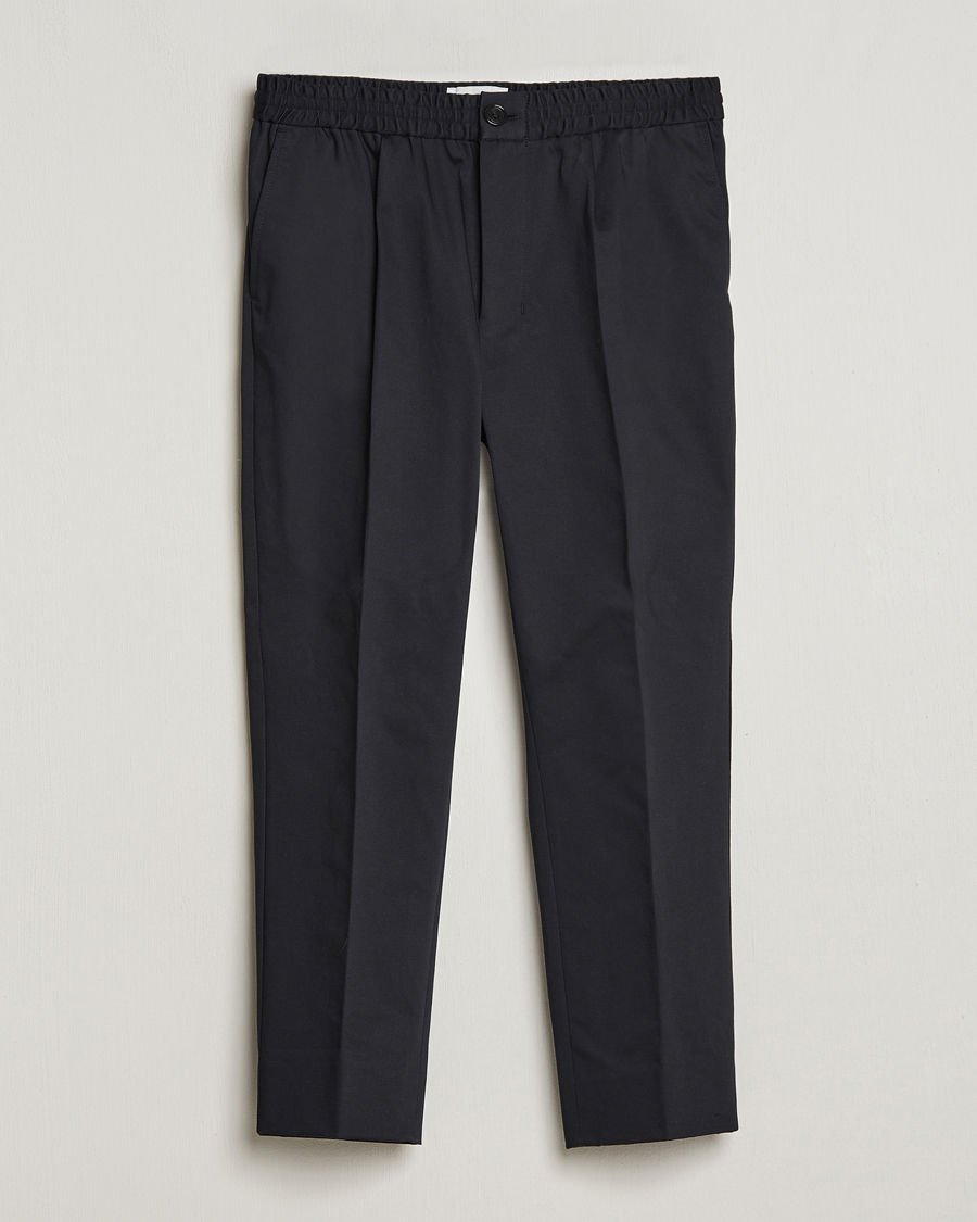 Men | Trousers | AMI | Cotton Drawstring Trousers Black
