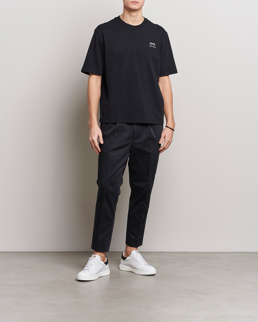Men | Trousers | AMI | Cotton Drawstring Trousers Black