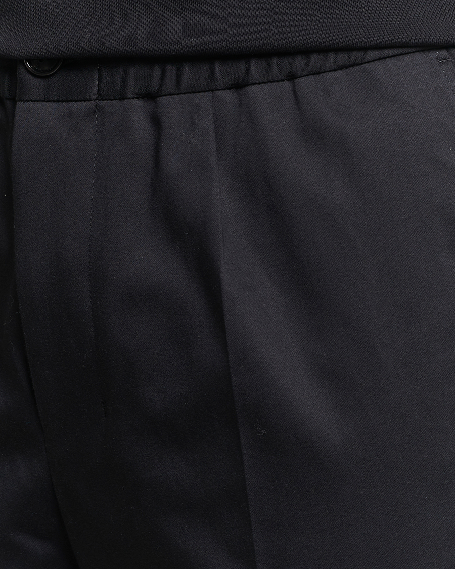Men | Trousers | AMI | Cotton Drawstring Trousers Black